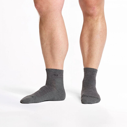 WIDE OPEN SOCKS Men's Solid Lightweight Quarter Sock Gray - 9014-GRAY