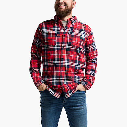 Rocky Men's Worksmart Button Down Work Shirt Red Plaid - WW00065