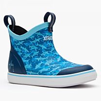 XTRATUF Big Kid Boys' Ankle Deck Boot Guy Harvey Blue Shark Camo - XKABGH2Y