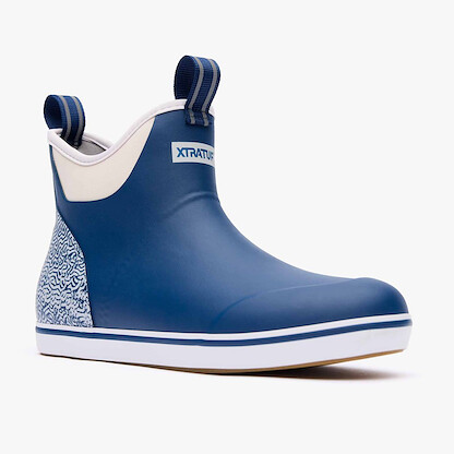 XTRATUF Men's Tailgate Ankle Deck Boot Blue/White - XMABT201