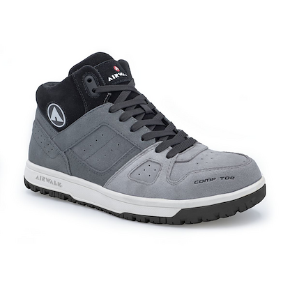 AIRWALK SAFETY Men's Mongo Mid Composite Toe EH Work Boot Grey/White - AW6351