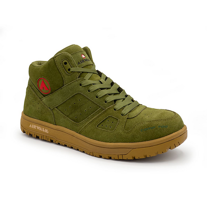 AIRWALK SAFETY Men's Mongo Mid Composite Toe EH Work Boot Olive Green - AW6353
