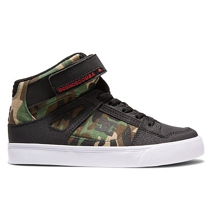 DC Shoes Unisex Kids' Pure High Elastic Lace High-Top Shoes Black Camo - ADBS300324-BLO
