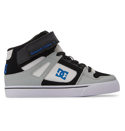 DC Shoes Unisex Kids' Pure High Elastic Lace High-Top Shoes White/Grey/Blue - ADBS300324-HYB