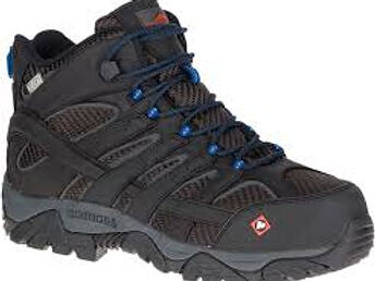 MERRELL WORK Men's Moab 2 Vent Mid Composite Toe Waterproof Work Boot Black - J15751
