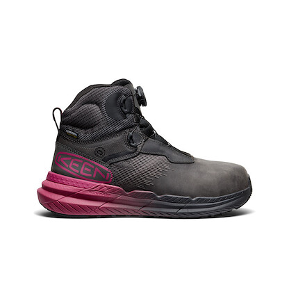 KEEN Utility Women's 6" Snapline Waterproof EH SR HR Carbon Toe Work Boot Magnet/Black - 1030707