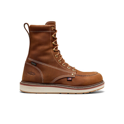 KEEN Utility Men's 8" Liberty Soft Toe Waterproof Work Boot Leather Brown/Birch - 1030605
