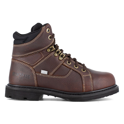 IRON AGE Men's 6" Groundbreaker Steel Toe CushGuard™ Internal Metatarsal Guard Work Boot Dark Brown - IA5021