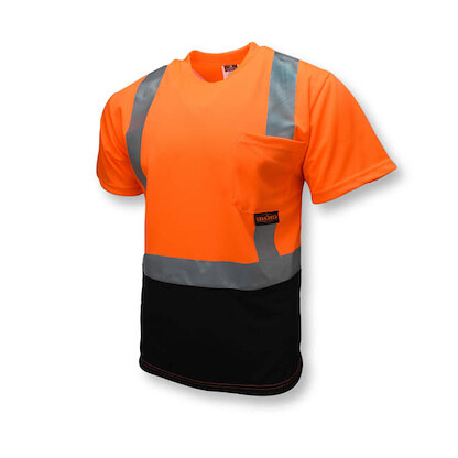 Radians Men's Type R Class 2 Short Sleeve Black Bottom T-Shirt Hi-Vis Orange - ST11B-2POS