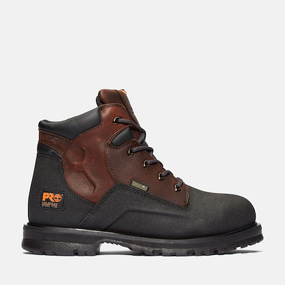 Timberland PRO Men's 6" PowerWelt Steel Toe Waterproof Work Boot Dark Brown - TB147001242