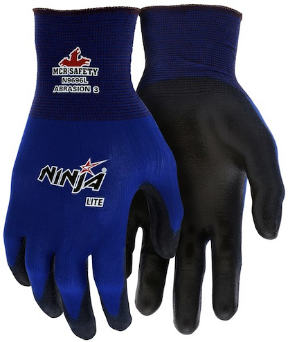 MCR Safety Unisex Ninja Lite Work Gloves Black/Blue - N9696