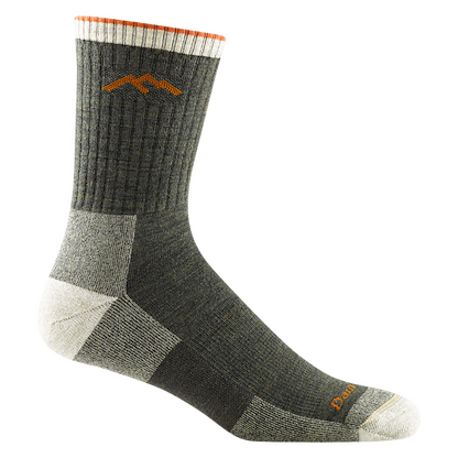 Darn Tough Men's Hiker Micro Crew Midweight with Cushion Hiking Sock Olive - 1466-OLIVE
