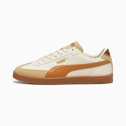 Puma Men's Club II Era, Leather-Alpine Snow-Caramel Latte-Sand Dune