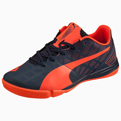 PUMA Unisex Kids' Evospeed Sala 3.4 Jr Soccer Shoes Total Eclipse/Lava Blast - 103462 01