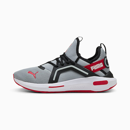 PUMA Men's Softride Enzo 5 Running Shoe Cool Mid Gray/Puma Black/Strong Red - 31109813