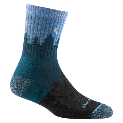 Darn Tough Women's Treeline Micro Crew Midweight with Cushion Hiking Sock Blue - 1971-BLUE
