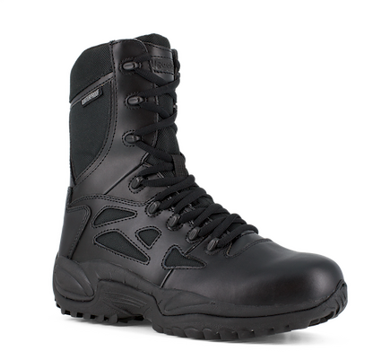 Reebok Work Men's 8" Rapid Response Stealth Side-Zip Soft Toe EH Waterproof Tactical Work Boot Black - RB8877