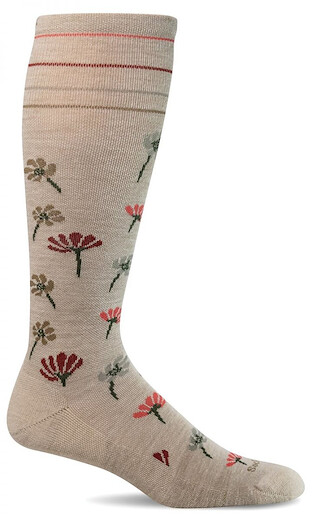 Sockwell Women's Field Flower Moderate Graduated Compression Socks Barley - SW133W-040