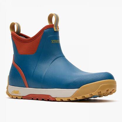 XTRATUF Men's Ice Fleece Lined Ankle Deck Boot Legion Blue/Rust Red - XMABI200