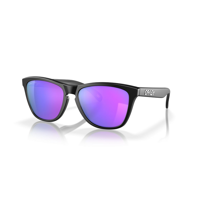 Oakley Men's Frogskins Sunglasses Matte Black/Prizm Violet (55 mm) -  0OO9013-9013H6 55