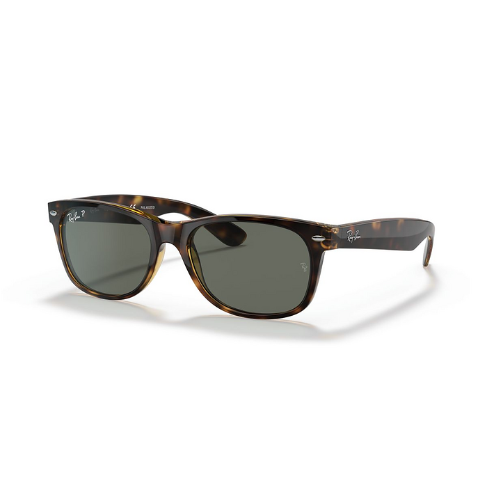 Ray-Ban Unisex New Wayfarer Classic Sunglasses Polished Tortoise/G-15 Green (55 mm) - 0RB2132-902/58 55