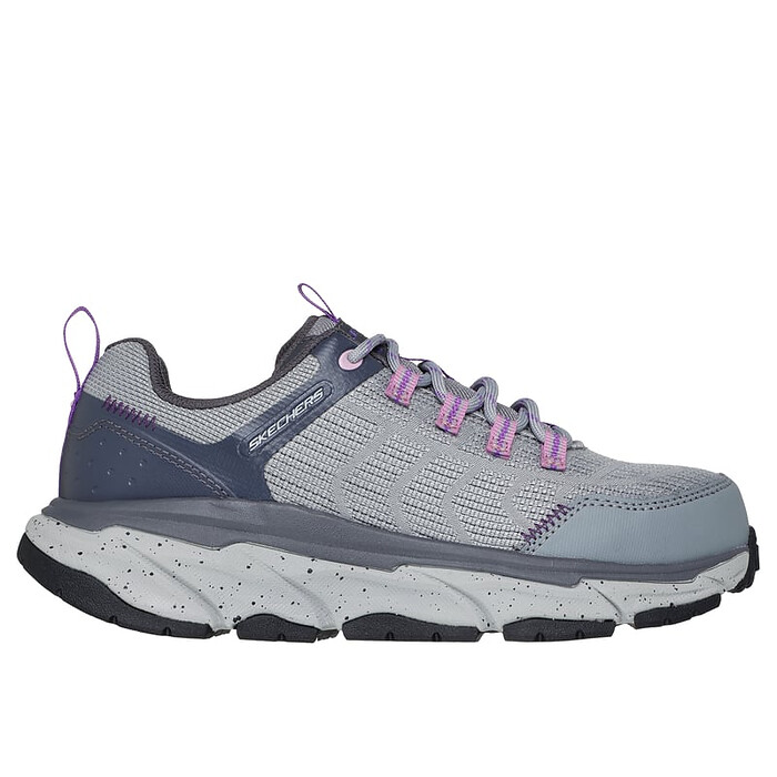 SKECHERS Women's D'Lux Journey SR-Nixxy Carbon Nano Comp Toe Sneaker, Charcoal Purple,