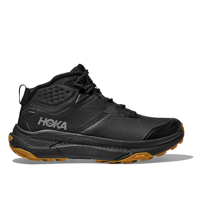 HOKA Men's Transport Hike GTX Vibram® Waterproof Chukka Hiking Boot Black/Black - 1172912-BBLC