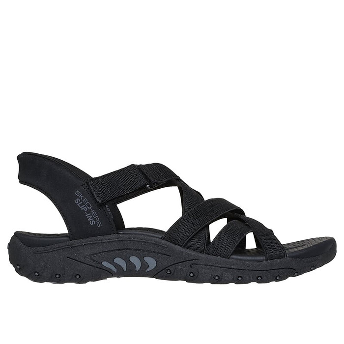Skechers Women's Reggae-Strollin' ON Sport Sandal Black - 163062-BBK