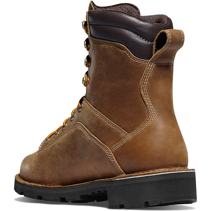 DANNER WORK Men's 8" Quarry USA Soft Toe EH Waterproof Work Boot Brown - 17315
