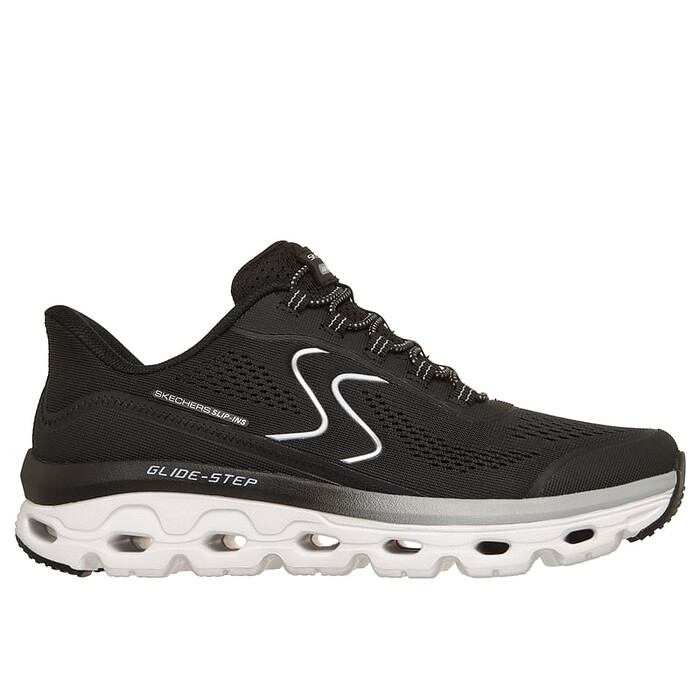 Skechers Womens Slip-ins: Glide-Step Sole Slip-in Shoe Black/White - 180272-BKW