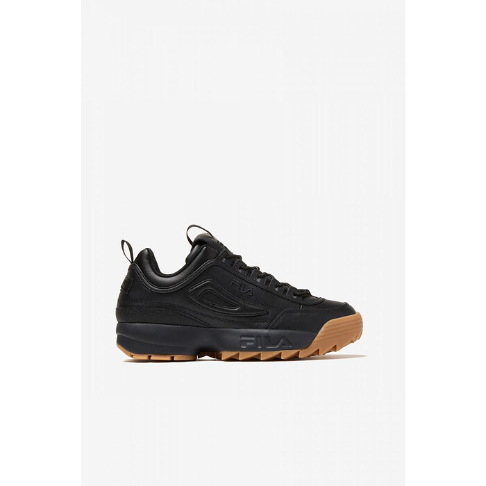 FILA Men's Disruptor II Premium Black/Black/Gum - 1XM02331-976