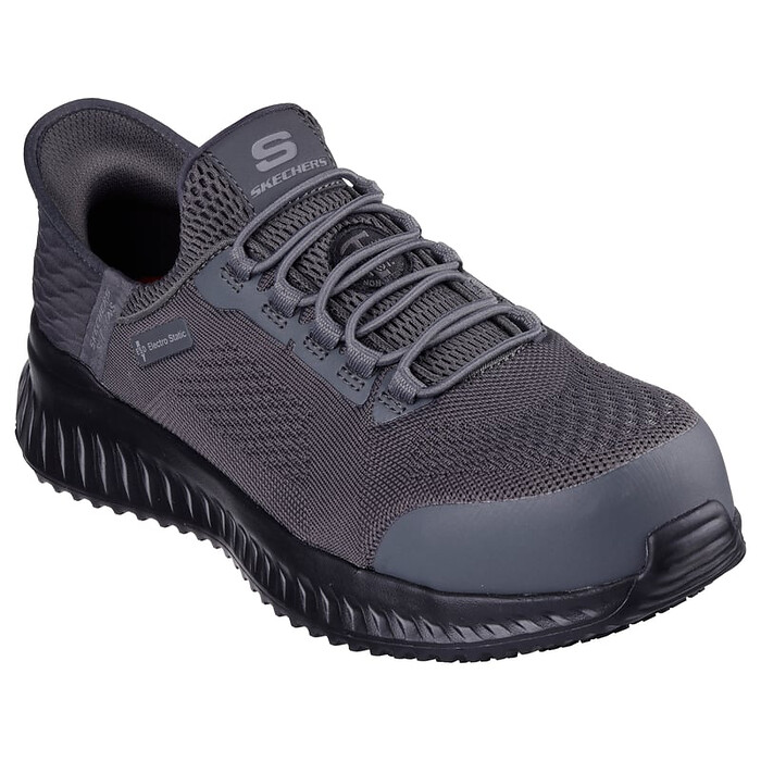 SKECHERS WORK Men's Slip-Ins Tilido - Troxin Composite Toe ESD Work Shoe Charcoal/Black - 200298-CCBK