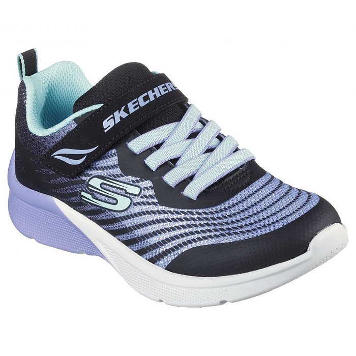 Skechers Girls' Microspec - Rejoice Racer Sneaker Black/Multi - 302349L-BKMT
