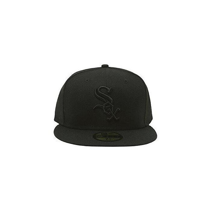 New Era 59Fifty Hat Chicago White Sox Black on Black Cap 11591168
