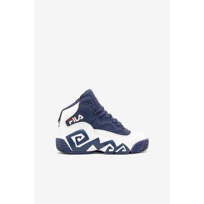 FILA Unisex Kids' MB Basketball Shoes White/Fila Navy/Fila Red - 3BM00516-125