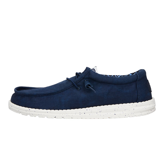 HEY DUDE Shoes Men's Wally Stretch Canvas Navy - 40700-410