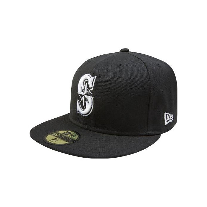 New Era MLB Black with White 59FIFTY Fitted Cap