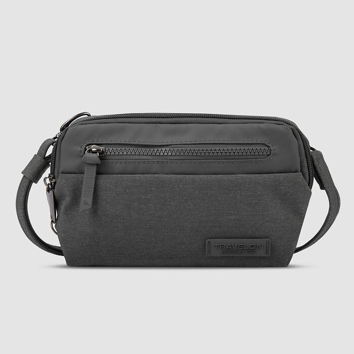 Travelon Anti-Theft Metro Convertible Small Crossbody Heather Grey - 43416-51T