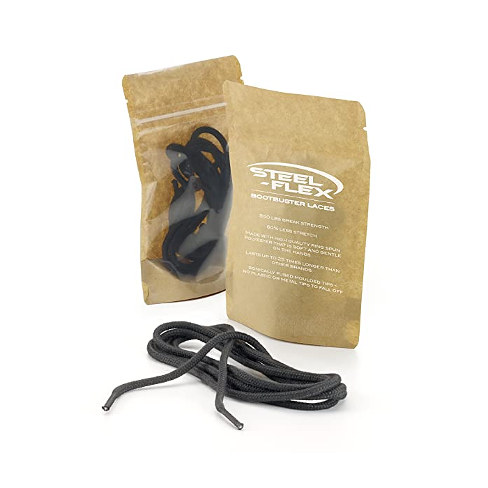 STLFLX™ BootBUSTER 54" Black Heavy Duty Boot Laces (one pair) - SEN-652