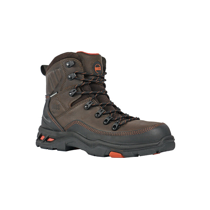 HOSS Men's 6" Traverse Composite Toe Waterproof Work Boot Brown Buffalo Leather - 60260