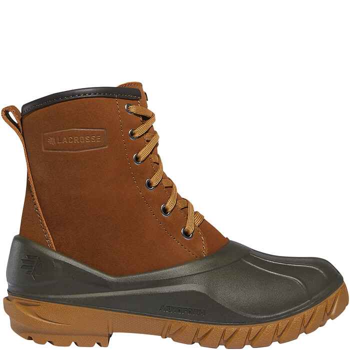 LaCrosse Women's 8" Aero Timber Top Shearling Lace-Up Waterproof Boot Rustic Brown - 667321