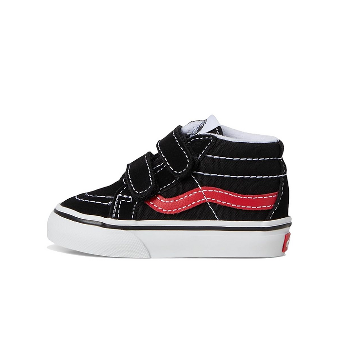 VANS Unisex Little Kids' Sk8-Mid Reissue V Shoes Retro Pop Black/Red - VN000CQ0Y09