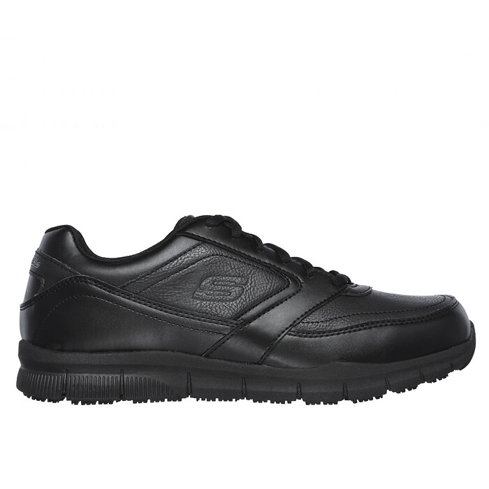 SKECHERS WORK Men's Relaxed Fit: Nampa SR Soft Toe Slip Resistant Work Shoe Black - 77156-BLK