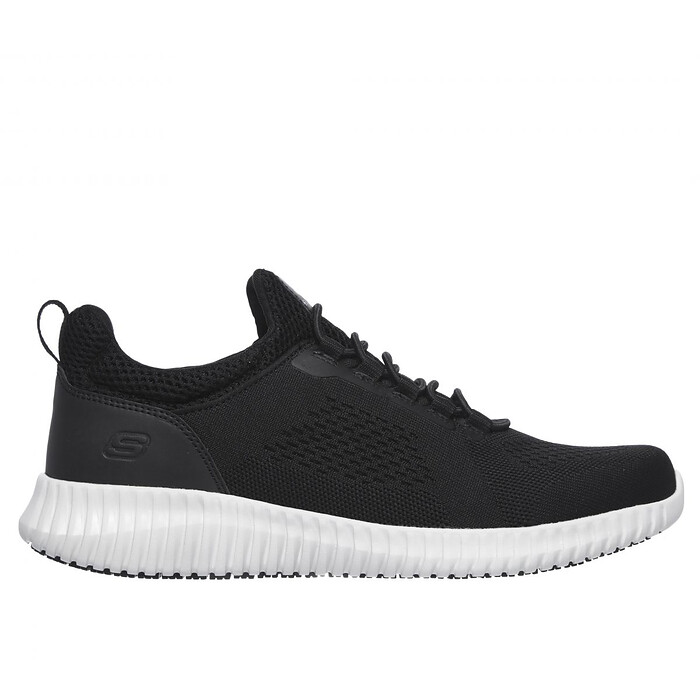 SKECHERS WORK Men's Relaxed Fit: Cessnock SR Soft Toe Work Shoe Black/White - 77188-BKW