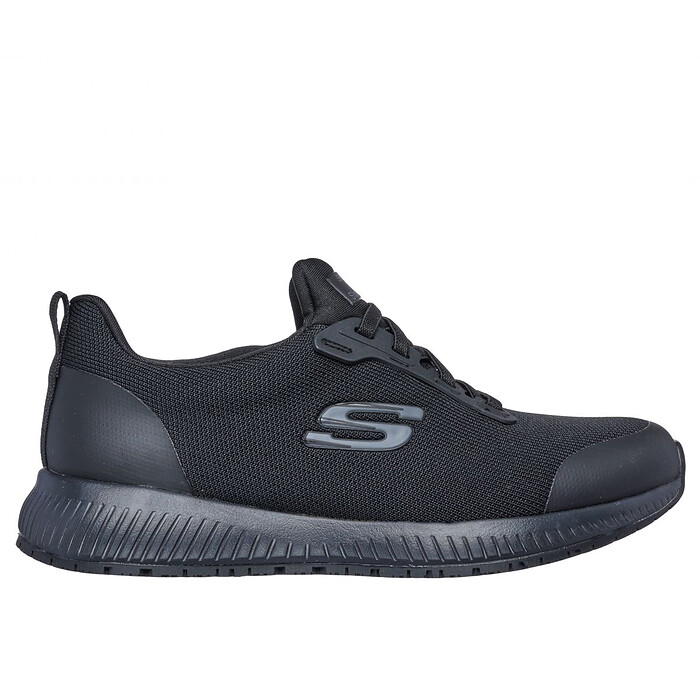 SKECHERS WORK Women's Squad SR Soft Toe Slip Resistant Work Shoe Black - 77222-BLK