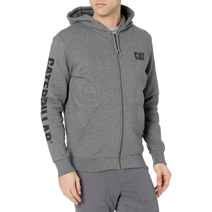 Caterpillar Workwear Men's Full Zip Hoodie Heather Gray - W10840-004
