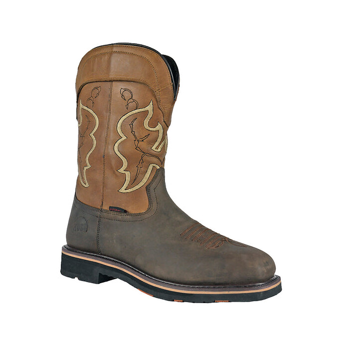 HOSS Men's 11" Showdown Composite Toe PR Waterproof Western Work Boot Brown/Dark Brown Leather - 92042