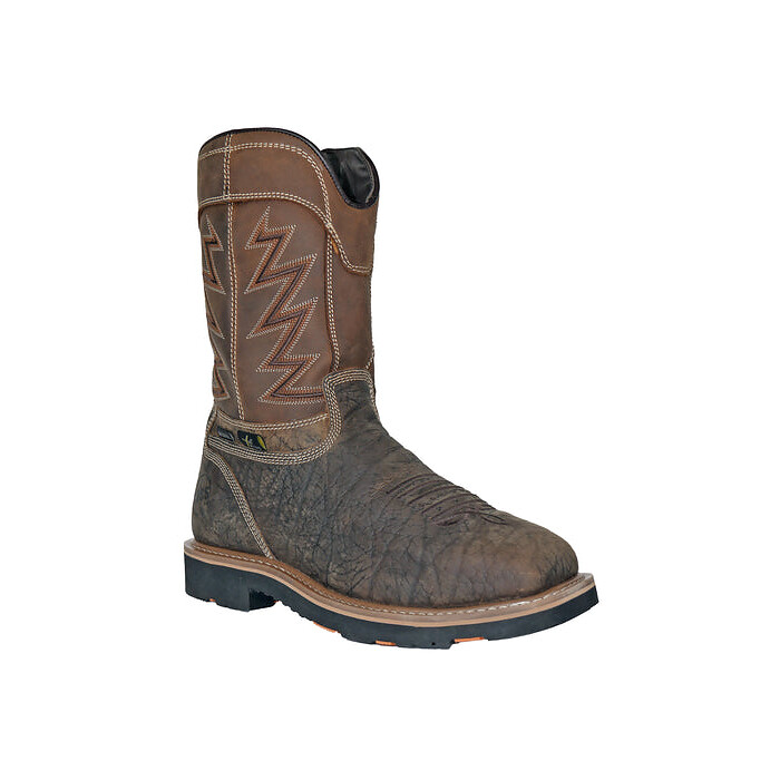 HOSS Men's 10" Fracker Composite Toe Internal Metatarsal Guard PR Waterproof Wellington Work Boot Brown - 94030