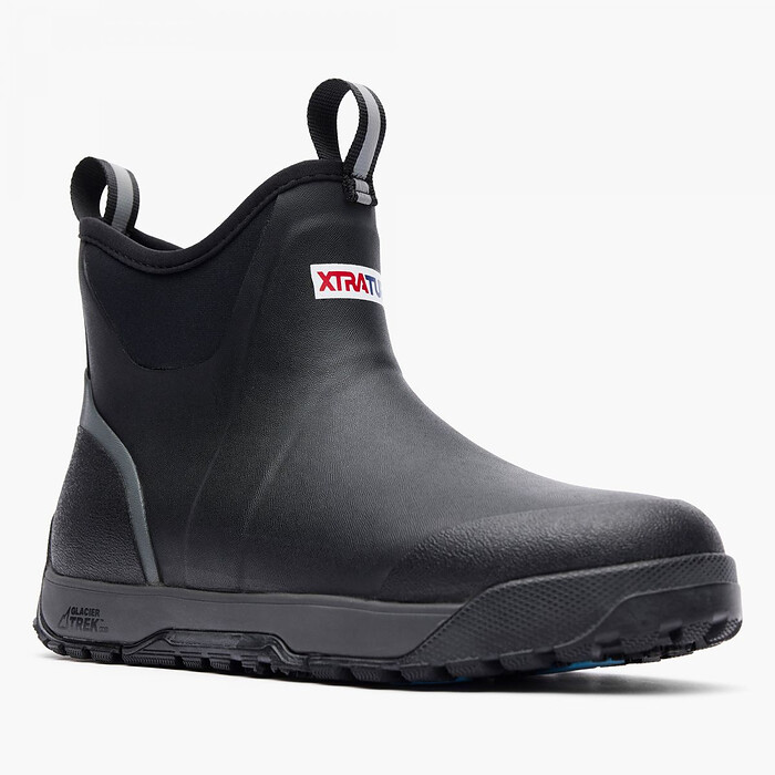 XTRATUF Men's 6" Ice Fleece-Lined Ankle Deck Boot Black - AIMR000