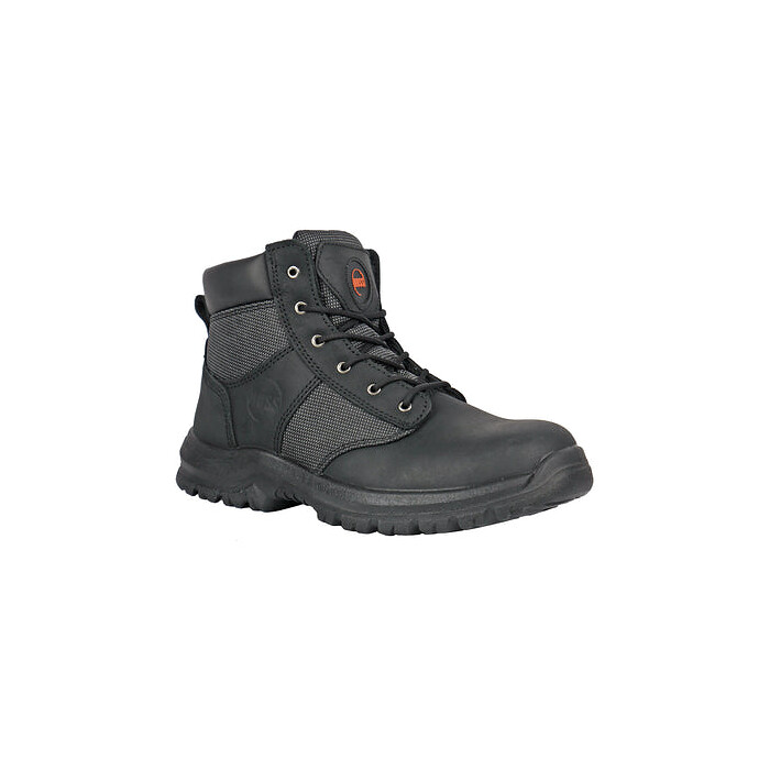 HOSS Men's Carter Steel Toe Work Boot Black Crazy Horse Leather - 60160